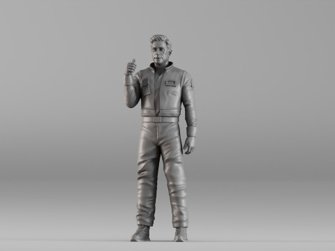 S00099 Männliche Astronautenstatue 3D Druckmodell