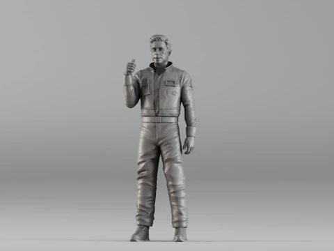 S00099 Standbeeld van mannelijke astronaut 3D printmodel