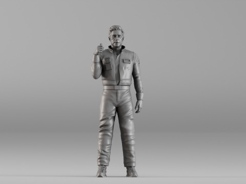 S00099 Male Astronaut Statue 3D Print Model