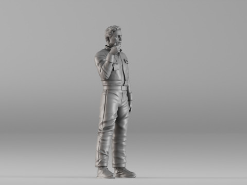 S00099 Male Astronaut Statue 3D Print Model