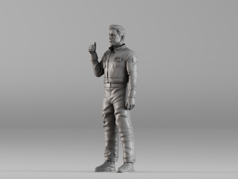 S00099 Male Astronaut Statue 3D Print Model