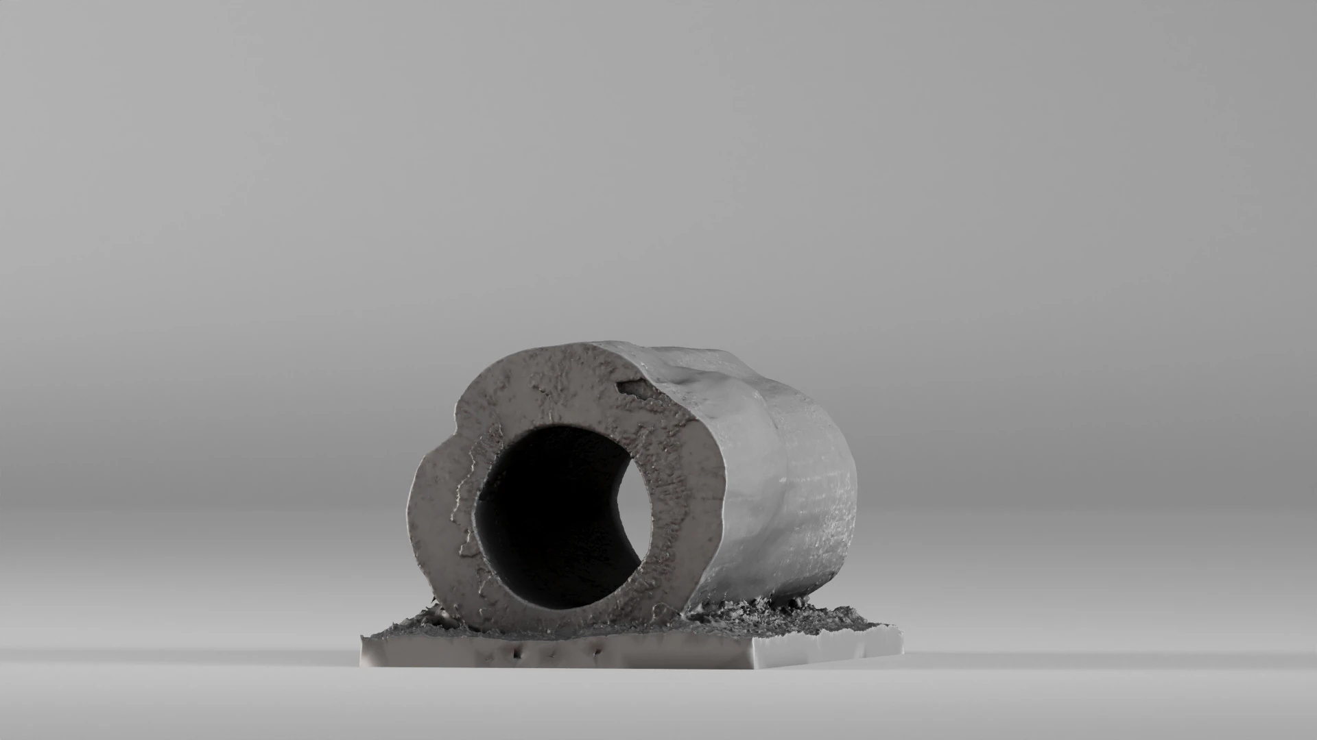 S00095 Hollow Tree Trunk Segment 3dp 3D Print Model .c4d .max .obj .3ds .fbx .stl .blend 