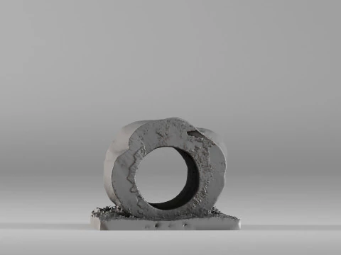 S00095 Hollow Tree Trunk Segment 3dp 3D Print Model