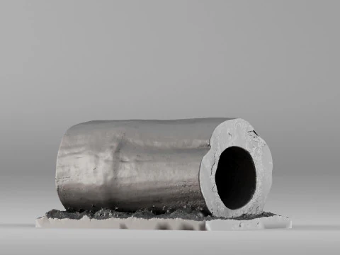 S00095 Hollow Tree Trunk Segment 3dp 3D Print Model