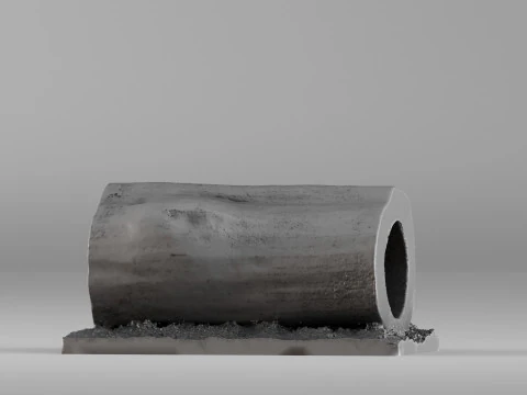 S00095 Hollow Tree Trunk Segment 3dp 3D Print Model