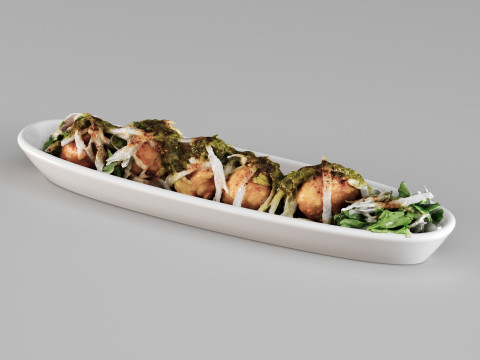 Comida de aperitivo S00102 Takoyaki Modelo 3D