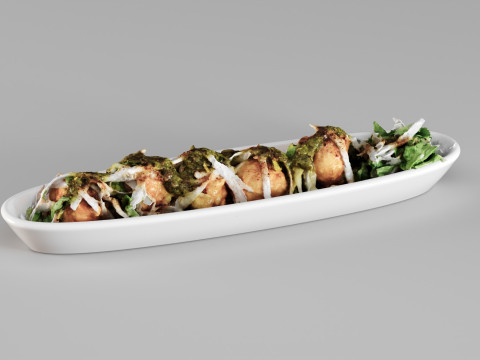 Comida de aperitivo S00102 Takoyaki Modelo 3D