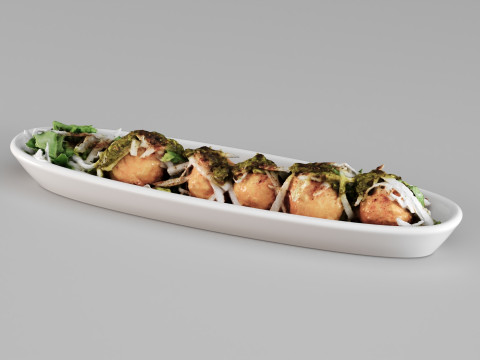 Comida de aperitivo S00102 Takoyaki Modelo 3D
