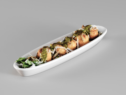 Comida de aperitivo S00102 Takoyaki Modelo 3D