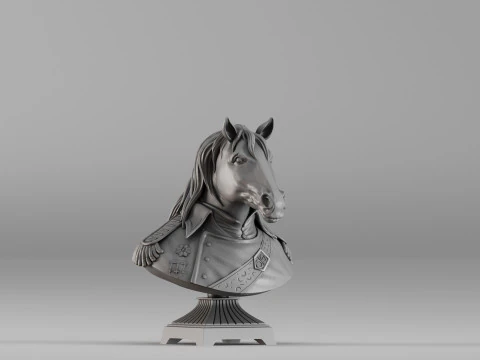 S00060 Horse Bust Statue 3D Print Model