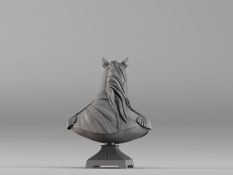 S00060 At Büstü Heykeli 3D Baskı Modeli