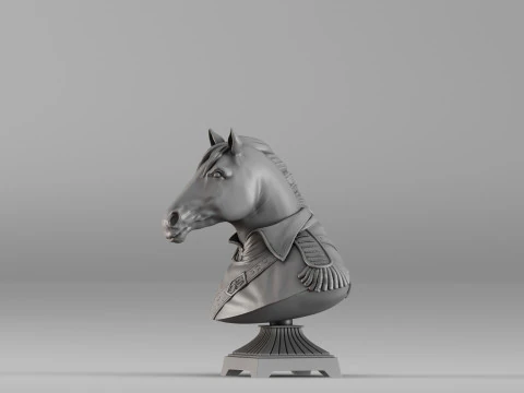 S00060 Horse Bust Statue 3D Print Model