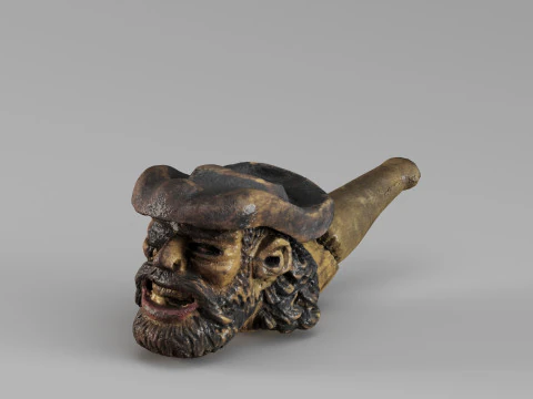 S00050 Vintage Carved Pipe 3D Model