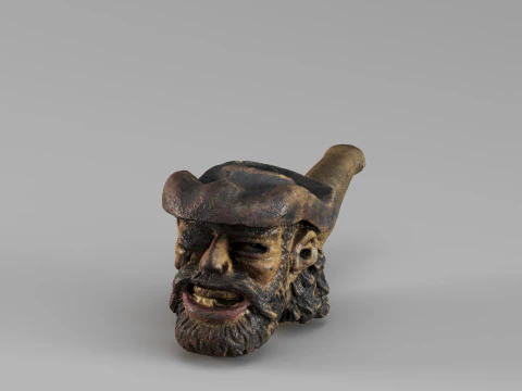 S00050 Vintage Carved Pipe 3D Model