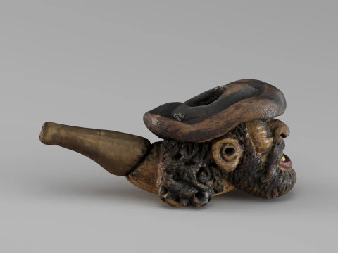 S00050 Vintage Carved Pipe 3D Model
