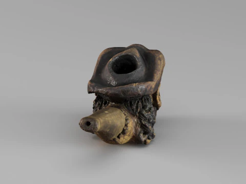 S00050 Vintage Carved Pipe 3D Model