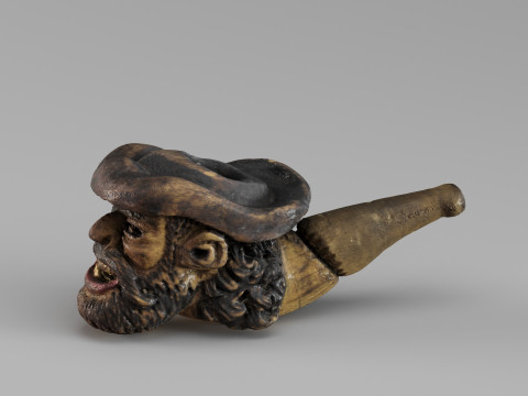 S00050 विंटेज नक्काशीदार पाइप 3D मॉडल