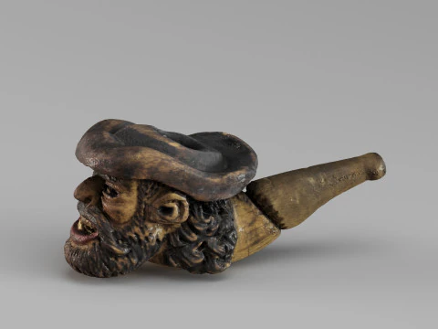 S00050 Vintage Carved Pipe 3D Model
