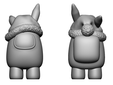 S00062 Natal Pikachu Crewmate Fofo Feriado Modelo de Impressão 3D