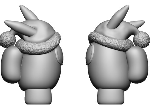 S00062 Natal Pikachu Crewmate Fofo Feriado Modelo de Impressão 3D