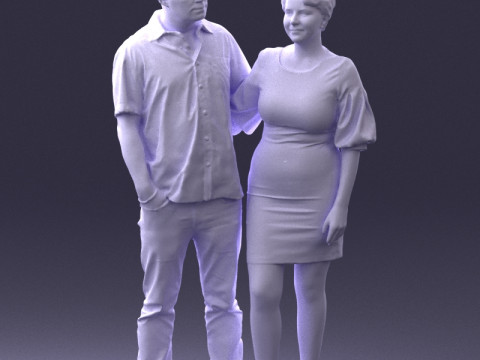 000359 Couple Standing Together 3dp 3D Print Model