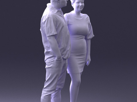 000359 一緒に立っているカップル 3 dp 3Dプリントモデル