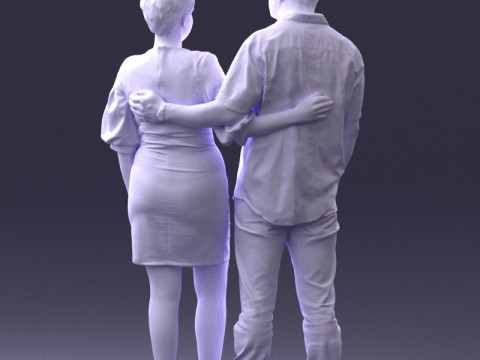 000359 一緒に立っているカップル 3 dp 3Dプリントモデル