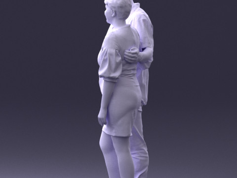 000359 一緒に立っているカップル 3 dp 3Dプリントモデル