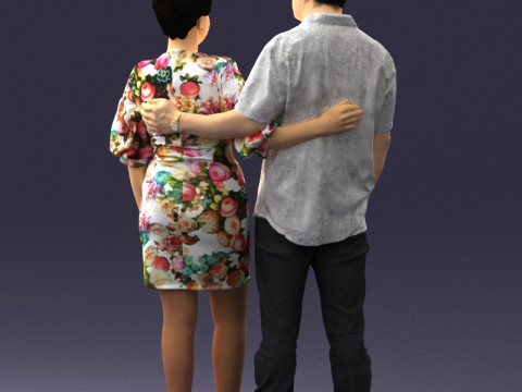 000359 一緒に立っているカップル 3 dp 3Dプリントモデル