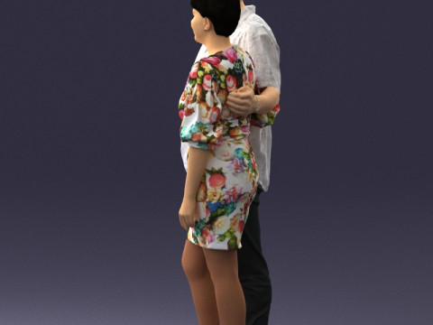 000359 一緒に立っているカップル 3 dp 3Dプリントモデル