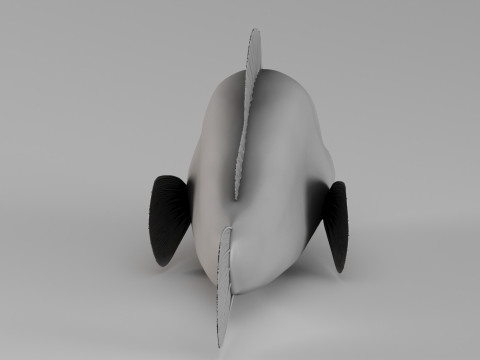 S00058 漫画の魚 3Dプリントモデル