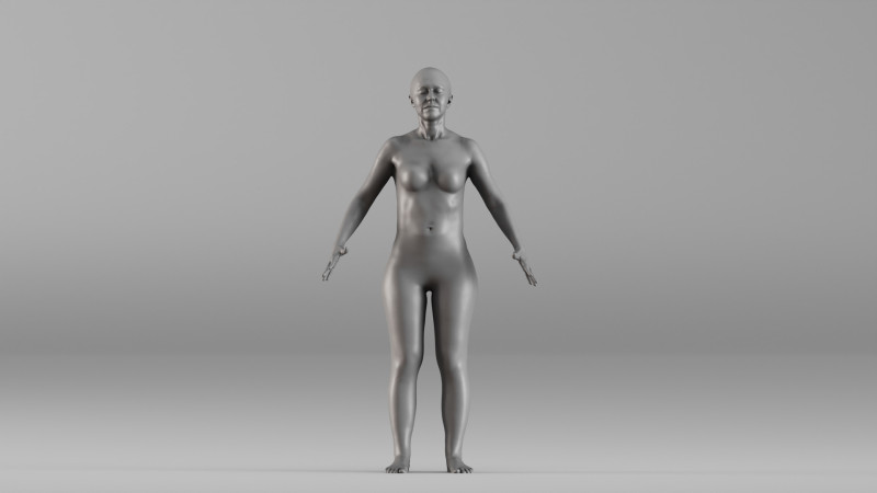 001662 女性解剖现实身体扫描 3D 打印模型 .c4d .max .obj .3ds .fbx .stl .blend 