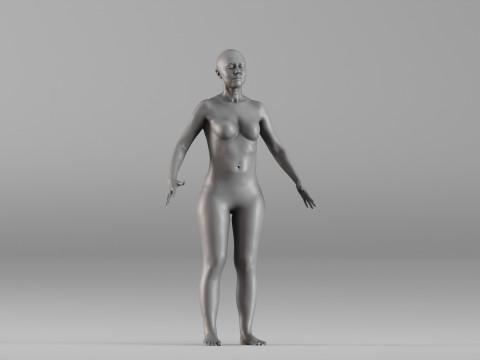 001662 女性解剖现实身体扫描 3D 打印模型