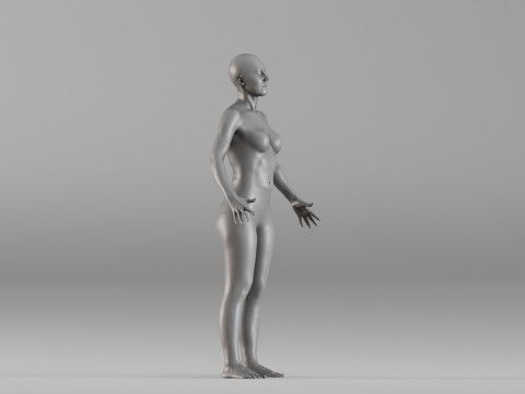 001662 女性解剖现实身体扫描 3D 打印模型
