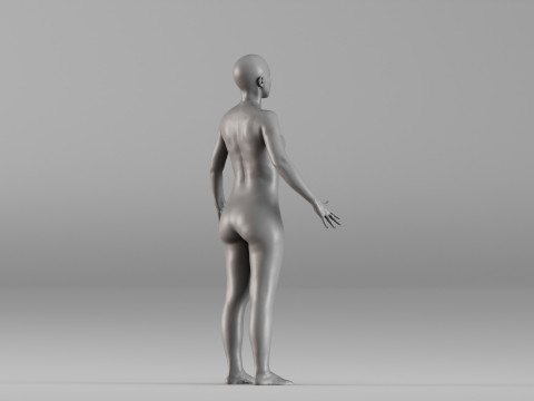 001662 女性解剖现实身体扫描 3D 打印模型
