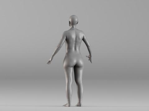 001662 女性解剖现实身体扫描 3D 打印模型