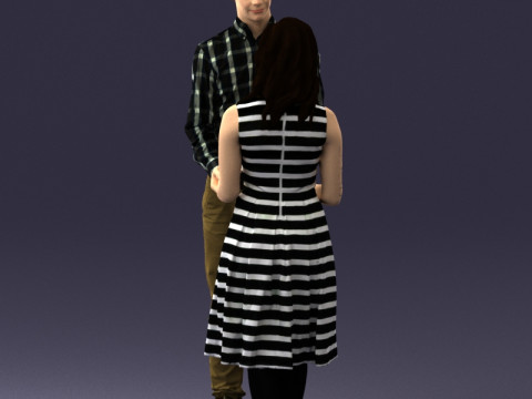 000370 Пара, держащаяся за руки 3D Модель