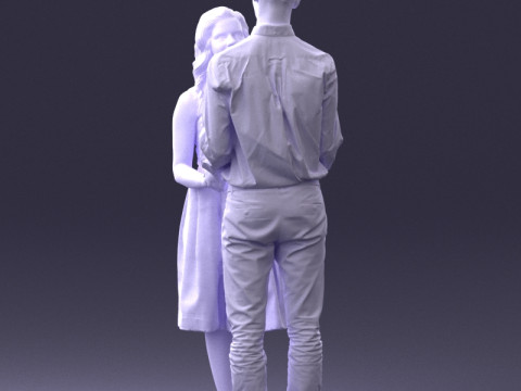 000370 Пара, держащаяся за руки 3D Модель