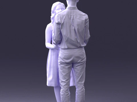 000370 Couple Holding Hands 3D Model