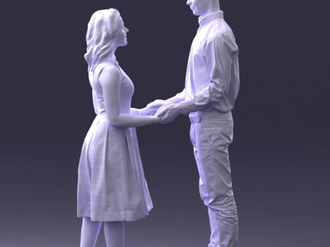 000370 Couple Holding Hands 3D Model
