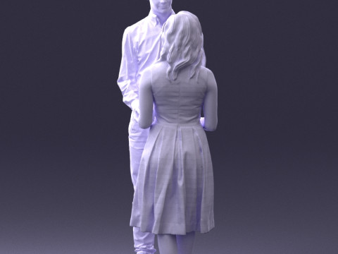 000370 Пара, держащаяся за руки 3D Модель