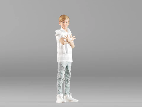 S00029 Boy Holding a Toy 3D Model