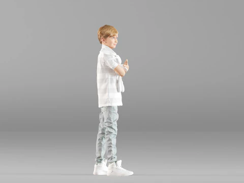 S00029 Boy Holding a Toy 3D Model