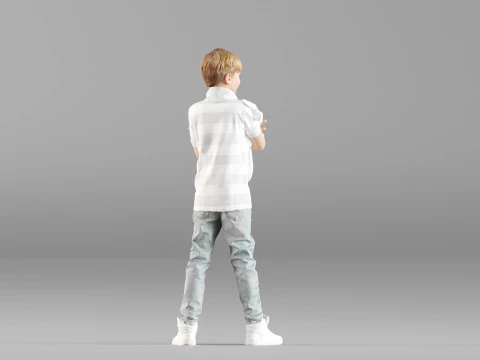 S00029 Boy Holding a Toy 3D Model