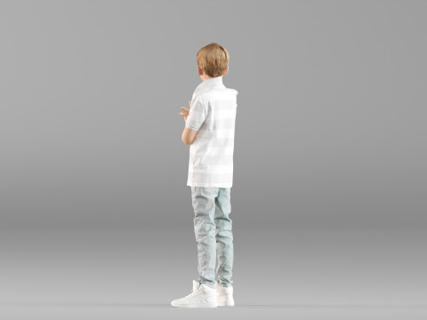 S00029 Boy Holding a Toy 3D Model