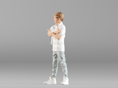 S00029 Boy Holding a Toy 3D Model