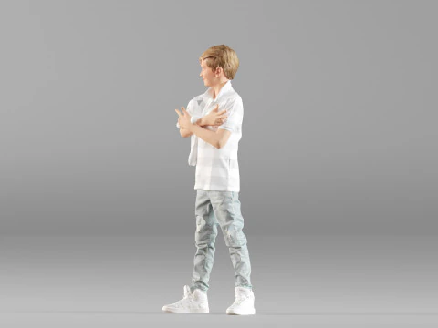 S00029 Boy Holding a Toy 3D Model