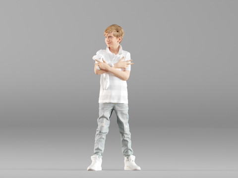 S00029 Boy Holding a Toy 3D Model