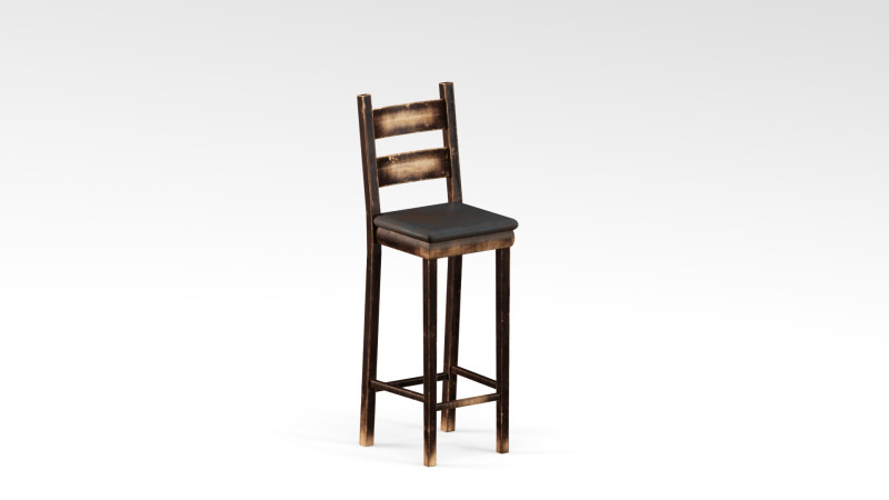 S00034 나무 바 의자 대표성 3D 모델 .c4d .max .obj .3ds .fbx .stl .blend 