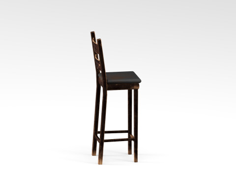 S00034 나무 바 의자 대표성 3D 모델